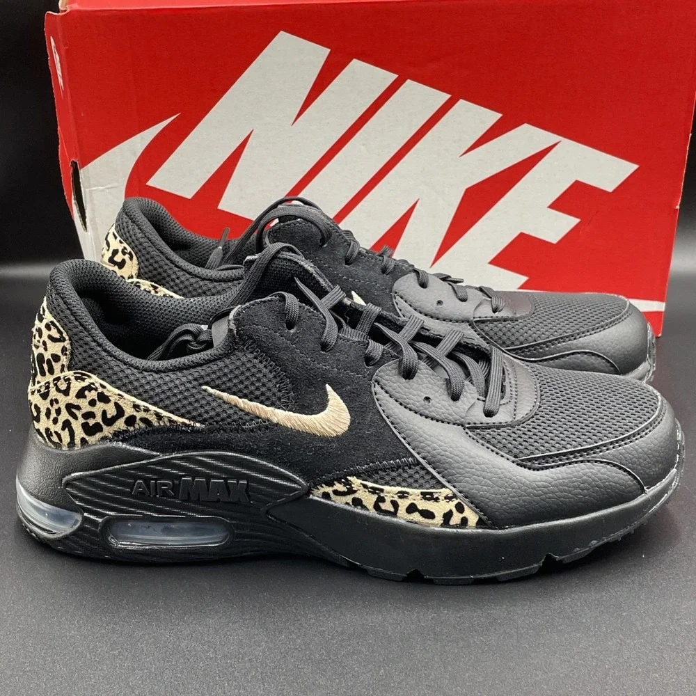 Nike Air Max Excee GPX Leopard Womens Size 9 Black Hemp IO8734-010 NEW - Picture 5 of 7